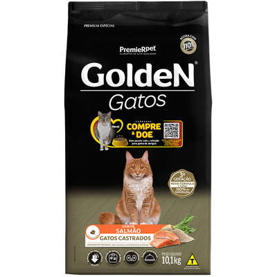 Ração Golden Gatos Castrados-Salmão-10kg